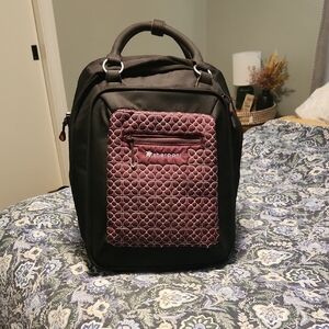 Sherpani Black and Burgundy Travel Bag W/ Wheels